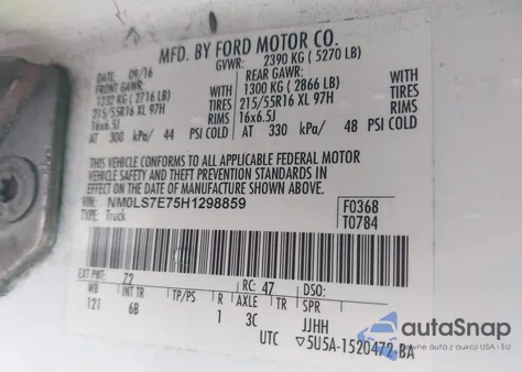 2017 Ford Transit Connect Xl from USA, damaged, VIN NM0LS7E75H1298859